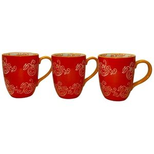 Tempt-tations Mugs (buy 2 get 1 free) Orange Pumpkin Design. Floral Lace 16 oz